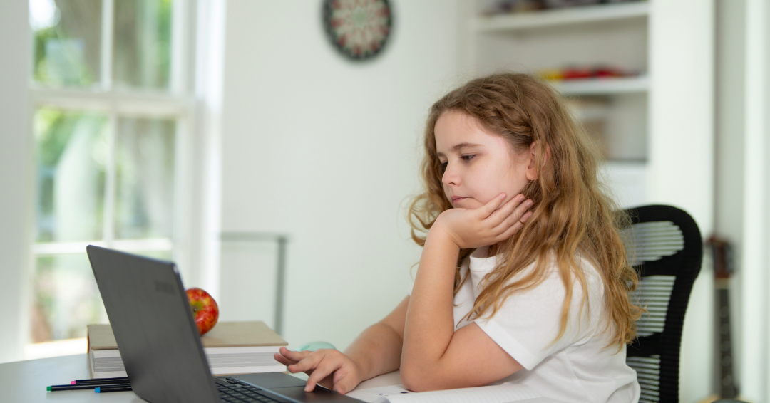 Young girl on laptop